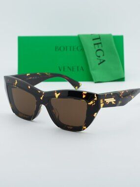 Bottega Veneta BV1218S 002 Cat Eye Sunglasses - Havana / Brown